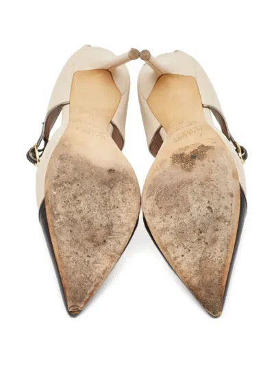 Pre-owned Malone Souliers  100mm Sadie Two-tone Pointed-toe Pumps