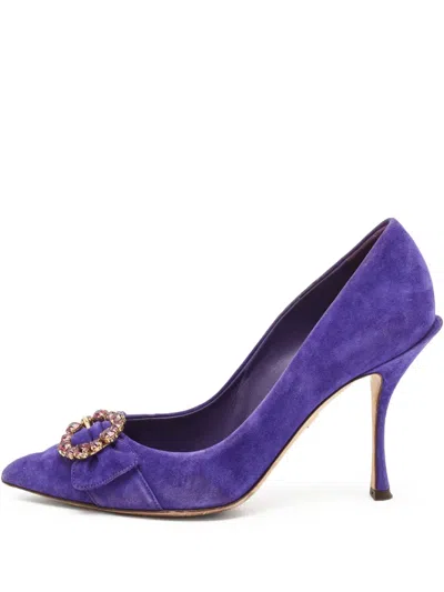 Pre-owned Dolce & Gabbana 100mm Suede Pointed-toe Pumps