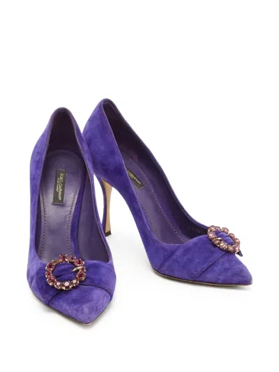Pre-owned Dolce & Gabbana 100mm Suede Pointed-toe Pumps