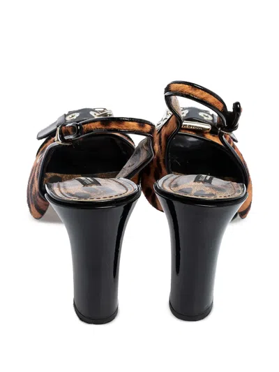 Pre-owned Dolce & Gabbana 80mm Leopard-print Slingback Pumps