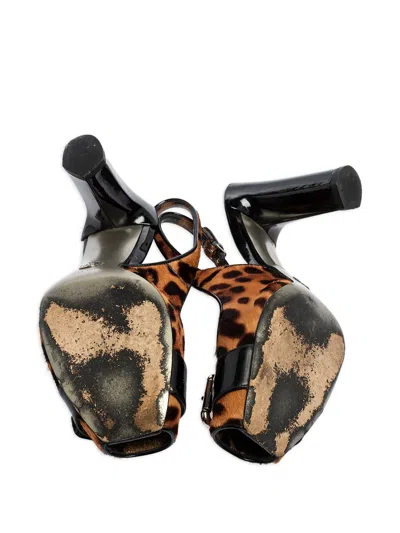 Pre-owned Dolce & Gabbana 80mm Leopard-print Slingback Pumps