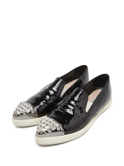 Pre-owned Miu Miu Patent-finish Sneakers
