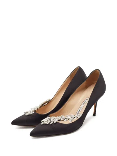 Pre-owned Manolo Blahnik  90mm Nadira Crystal-embellishment Stiletto Pumps