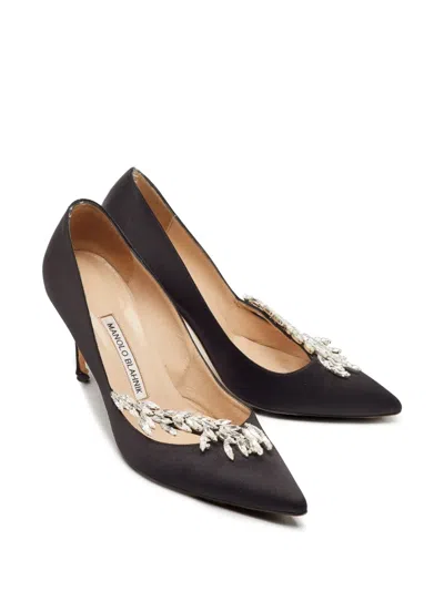 Pre-owned Manolo Blahnik  90mm Nadira Crystal-embellishment Stiletto Pumps