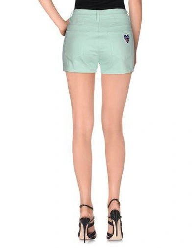 Shop Love Moschino Denim Shorts In Light Green