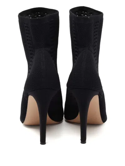 Pre-owned Gianvito Rossi 110mm Peep-toe Ankle Boots In Black