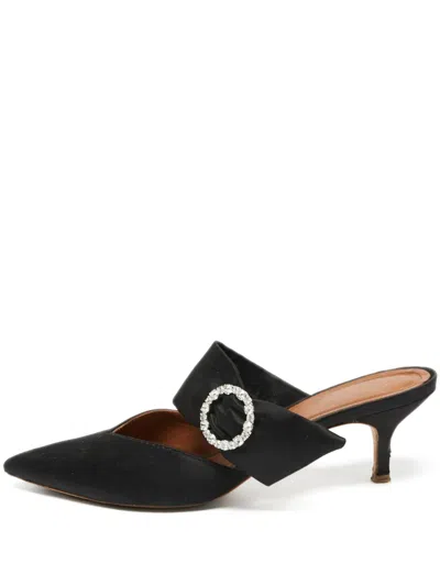Pre-owned Malone Souliers Pointed-toe Slingback Pumps In Black