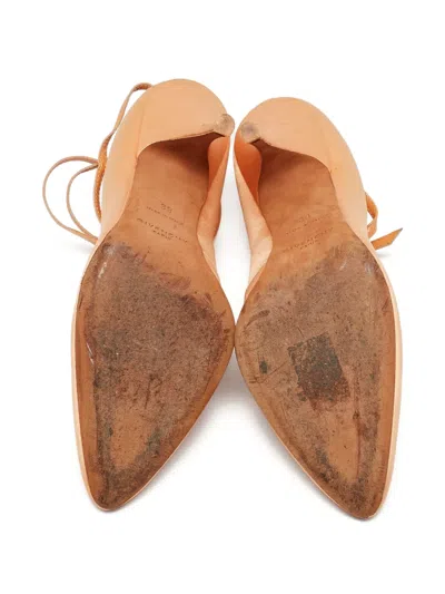 Pre-owned Givenchy Laced Leather Heeled Pumps In Neutral
