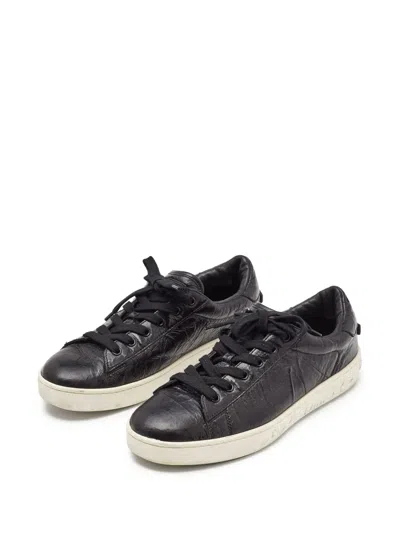 Pre-owned Dior Leather Sneakers In Black