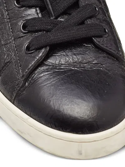 Pre-owned Dior Leather Sneakers In Black