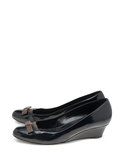 Pre-owned Fendi 40mm Patent Wedge Pumps