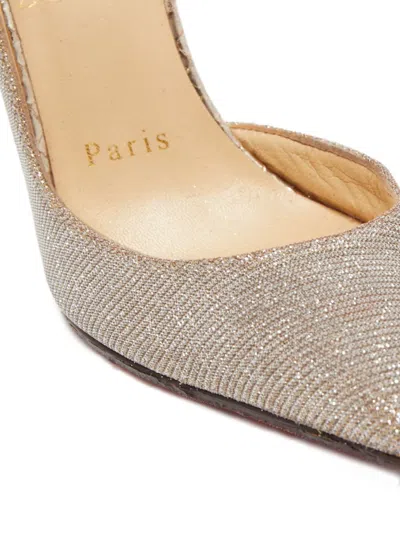 Pre-owned Christian Louboutin 100mm Lurex Pumps In Silver