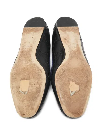 Pre-owned Dior Cannage Ballet Flats In Black