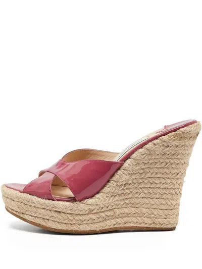 Pre-owned Jimmy Choo 120mm Phyllis Wedge Sandals