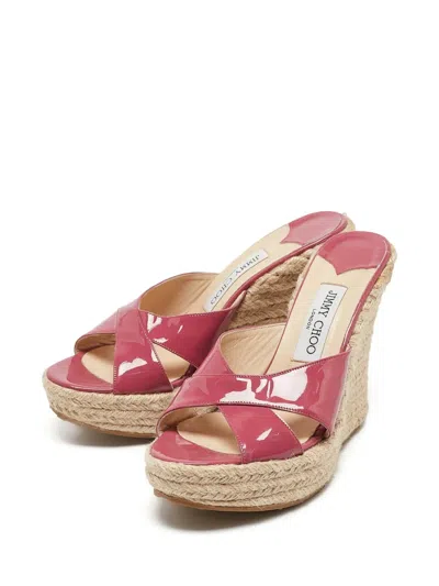 Pre-owned Jimmy Choo 120mm Phyllis Wedge Sandals