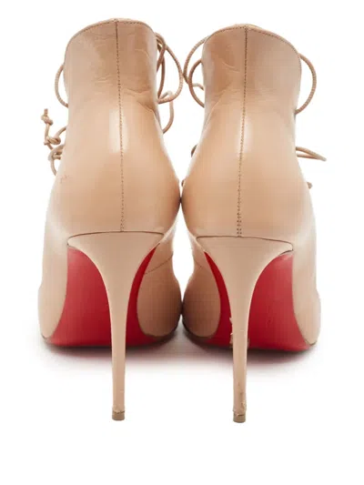 Pre-owned Christian Louboutin 110mm Laced Peep-toe Pumps