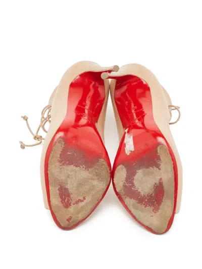 Pre-owned Christian Louboutin 110mm Laced Peep-toe Pumps