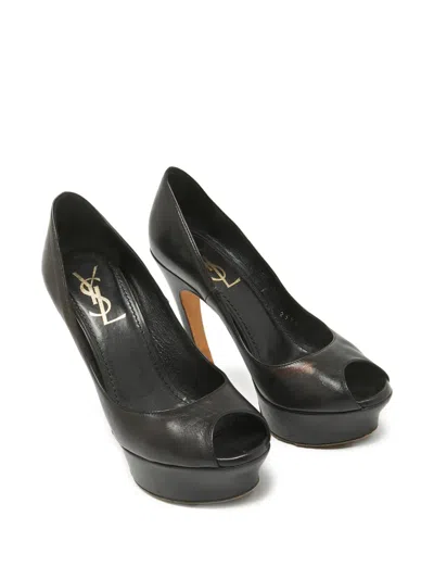 Pre-owned Saint Laurent 120mm Leather Heeled Pumps