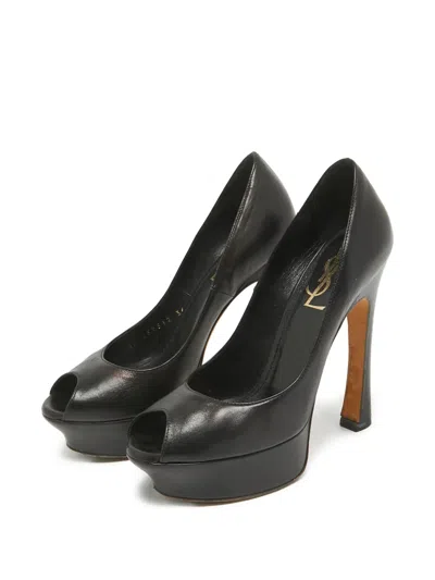 Pre-owned Saint Laurent 120mm Leather Heeled Pumps