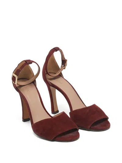 Pre-owned Chloé 105mm Suede Sandals In Red