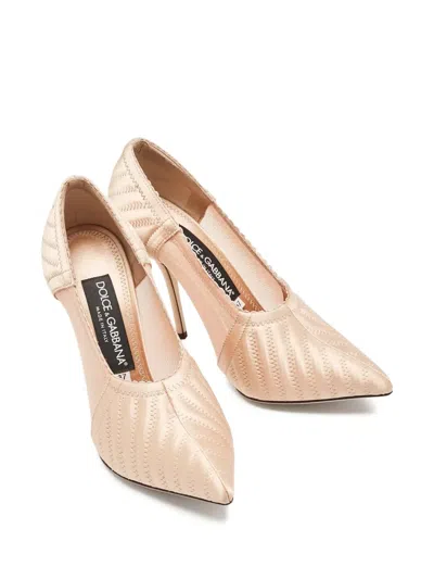 Pre-owned Dolce & Gabbana 110mm Embroidered Pointed-toe Pumps In Orange
