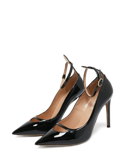 Pre-owned Valentino Garavani 100mm Leather Heeled Pumps In Black