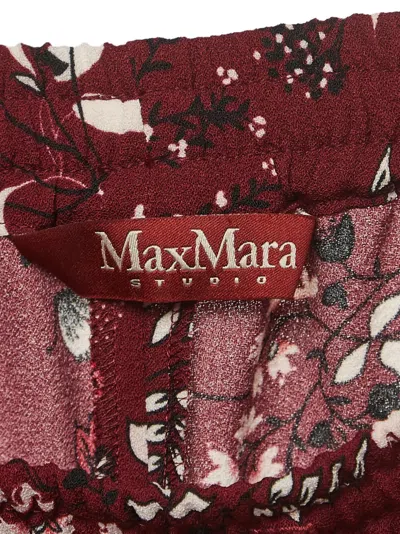 Pre-owned Max Mara  Floral Print Trousers In Red