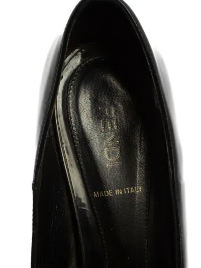 Pre-owned Fendi 100mm Zucca-print Patent Leather Pumps