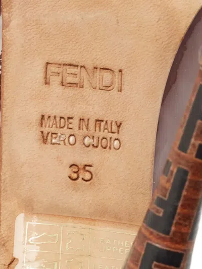 Pre-owned Fendi Patent-finish Pumps In Red
