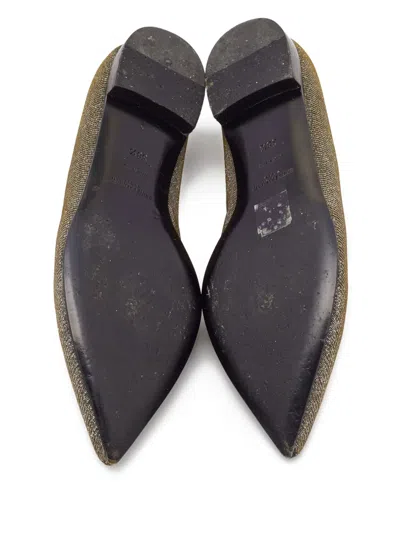 Pre-owned Saint Laurent Lurex-detailing Ballet Flats In Gray