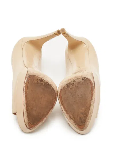Pre-owned Miu Miu Patent Pumps In Neutral