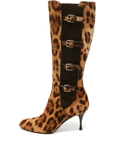 Pre-owned Dolce & Gabbana Leopard-print Boots