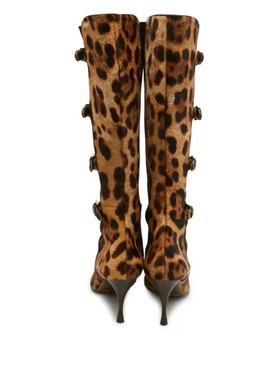 Pre-owned Dolce & Gabbana Leopard-print Boots