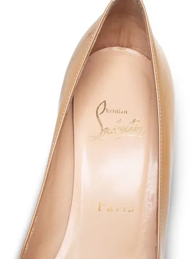 Pre-owned Christian Louboutin 100mm Patent Leather Pumps In Neutral