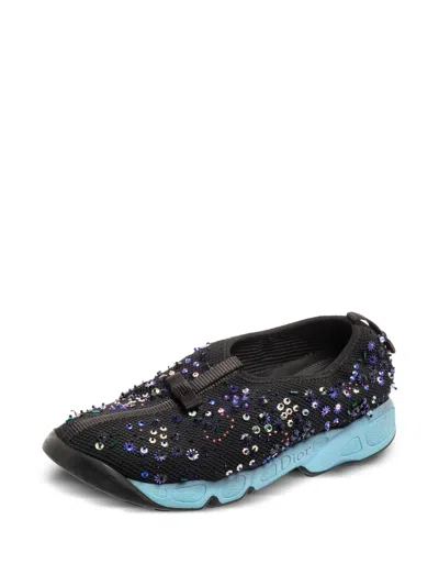 Pre-owned Dior Sequinned Sneakers In Black