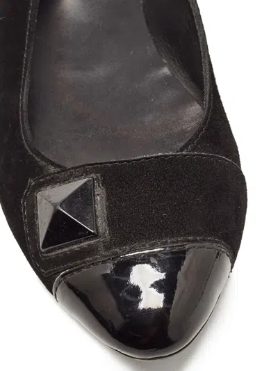 Pre-owned Tod's Vintage Suede Ballet Flats In Black