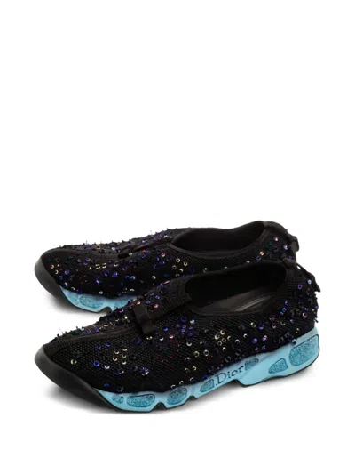 Pre-owned Dior Sequinned Sneakers In Black
