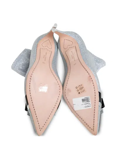 Pre-owned Sophia Webster  75mm Andie Glittered Ankle Boots In Silver