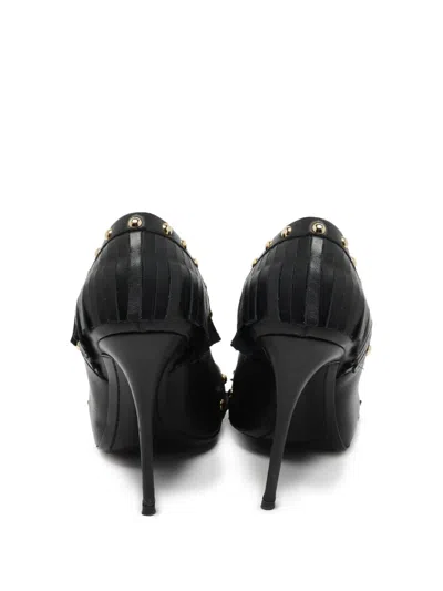 Pre-owned Giuseppe Zanotti Vintage 120mm Fringe-embellished Stiletto Pumps In Black