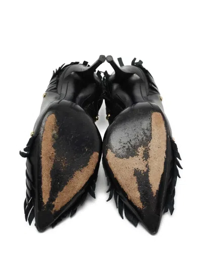 Pre-owned Giuseppe Zanotti Vintage 120mm Fringe-embellished Stiletto Pumps In Black