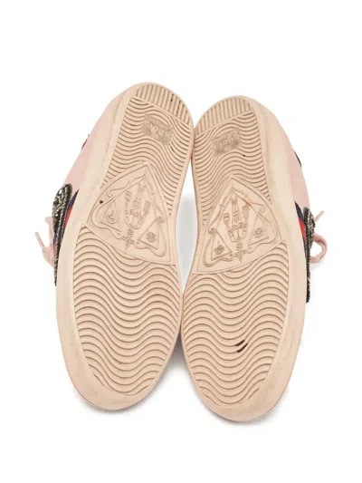 Pre-owned Gucci Sylvie-web Sneakers In Pink