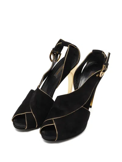 Pre-owned Louis Vuitton 110mm Peep-toe Slingback Heels