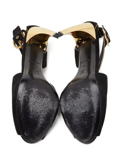 Pre-owned Louis Vuitton 110mm Peep-toe Slingback Heels