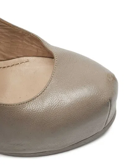 Pre-owned Saint Laurent 140mm Tribtoo Platform Pumps In Gray