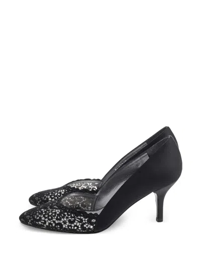 Pre-owned Stuart Weitzman  80mm Lace-panel Pointed-toe Pumps