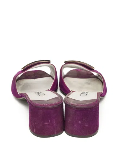 Pre-owned Prada Suede Pumps In Purple