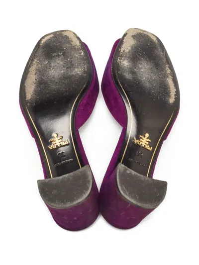 Pre-owned Prada Suede Pumps In Purple