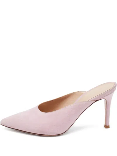 Pre-owned Gianvito Rossi  80mm Pointed-toe Mules In Pink