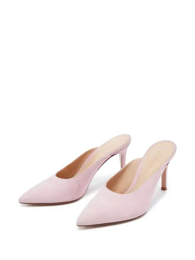 Pre-owned Gianvito Rossi  80mm Pointed-toe Mules In Pink