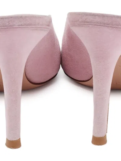 Pre-owned Gianvito Rossi  80mm Pointed-toe Mules In Pink